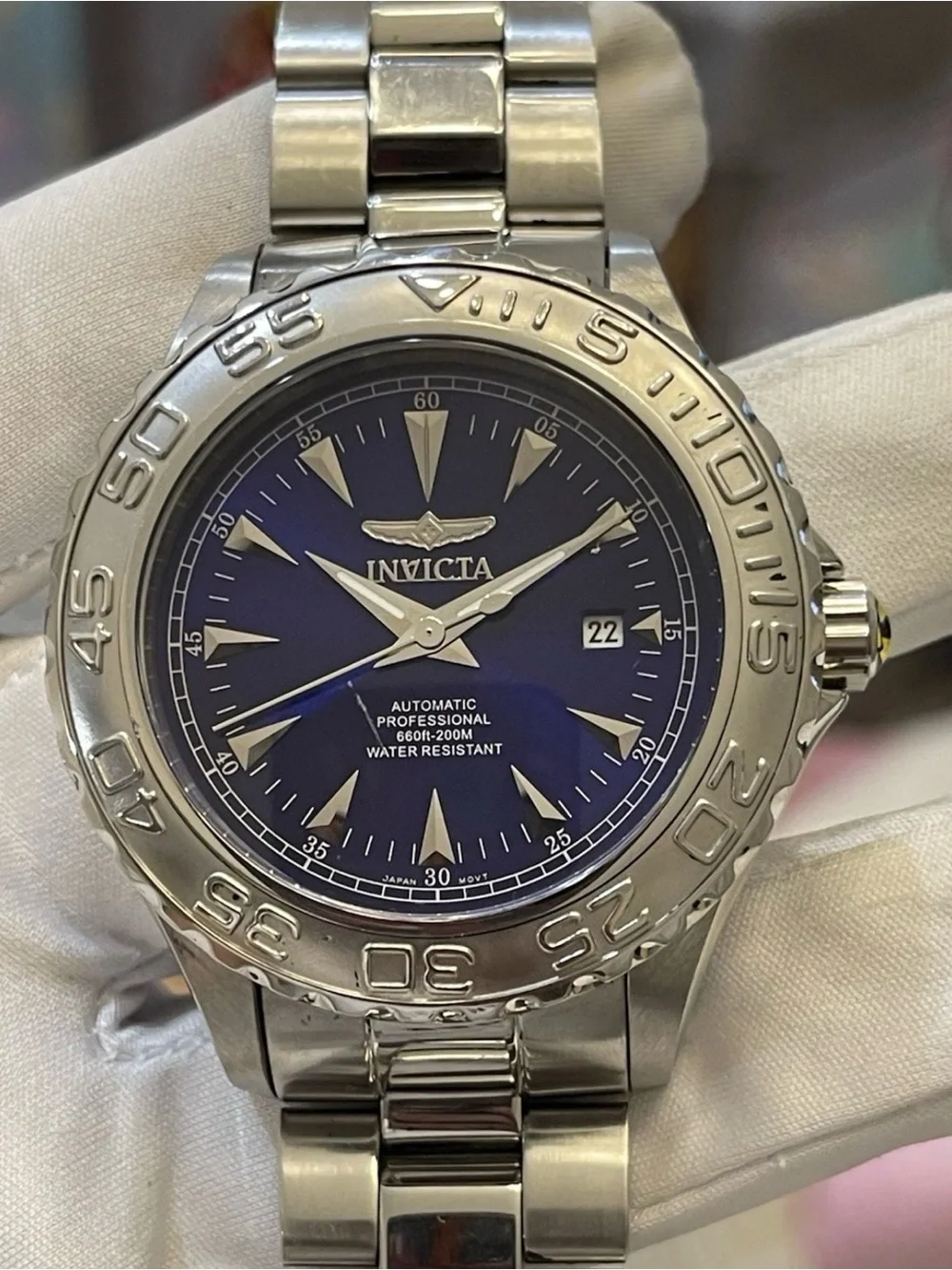 Invicta Men 2301 Pro Diver Automatic Watch Blue Dial Ocean Ghost 47mm 200M Steel